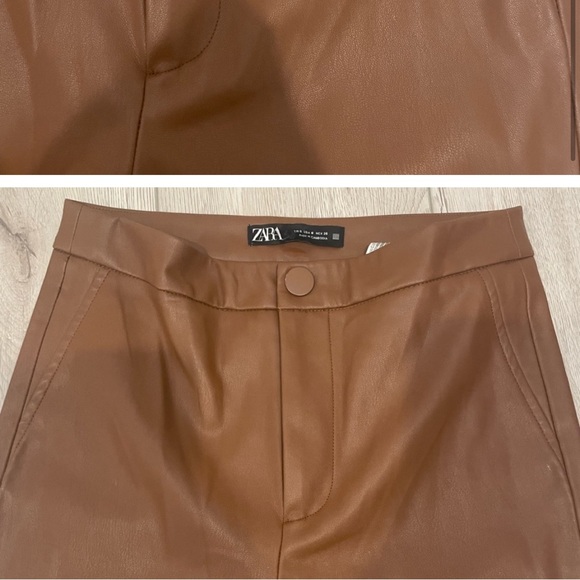 Zara faux leather pants size small - Picture 3 of 4
